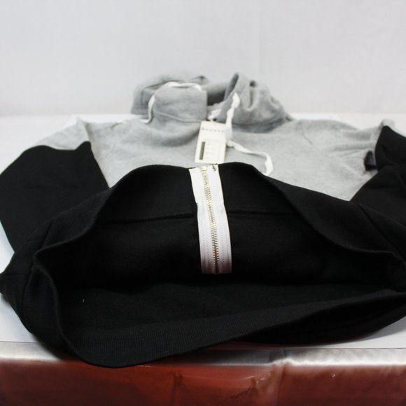 Zip Hoodie Sweatshirt Black / Grey Block Small - Picture 6 of 9